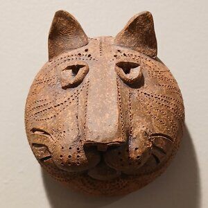 Vintage Studio Pottery Cat Face 2